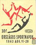 35x43 mm-Országos sportnapok, 1963. aug. 11–20., MSZ, 40 f