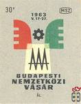 35x43 mm-Budapesti Nemzetközi Vásár Át., 1963. V. 17–27., MSZ, 30 f