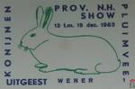 Wener Uitgeest Konijnen Pluimvee Prov. N.H. Show 13 t.m. 15 dec. 1963