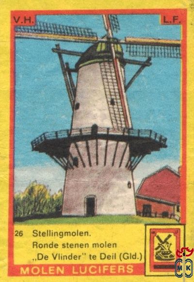 Stellingmolen. Ronde stenen molen "De Vlinder" te Deil (Gld.