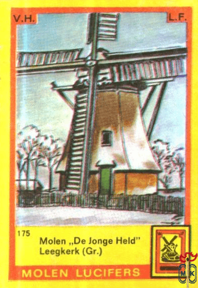 Molen "De Jonge Held" Leegkerk (Gr.) Molen lucifers v.h. l.f