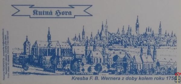 Rutna Gora Kresba F.B. Wernera z doby kolem roku 1750 Reklama Prosperi