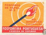 Fosforeira Portugueza Fosforos de papel №3 40 amorfos exportacao fabri