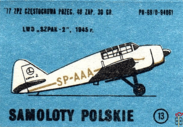 LWD "Szpak-2", 1945. PN-69/0-94061 77 ZPZ Czestognowa prezeg