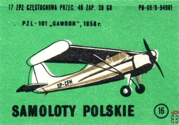 PZL-101 "Gawron", 1958 г. PN-69/0-94061 77 ZPZ Czestognowa p