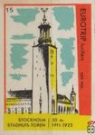 Stockholm Stadhuis-Toren 50 m. 1911-1923 Evrotrip lucifers Ned. fab.